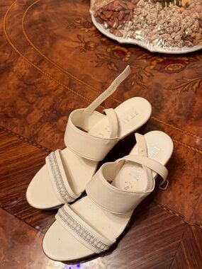 Italian Shoemakers Ivory Rhinestone Strap Sandals